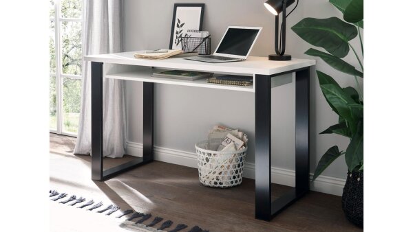 Schreibtisch SHERWOOD 06 Pinie weiß und anthrazit 125x60