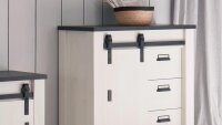Wohnwand SHERWOOD W2 Pinie weiß anthrazit mit soft-close
