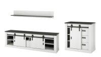 Wohnwand SHERWOOD W2 Pinie weiß anthrazit mit soft-close