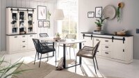 Esszimmer SHERWOOD D2 Pinie weiß anthrazit mit...