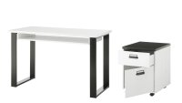 Schreibtisch-Set SHERWOOD O2 Pinie weiß und anthrazit mit soft-close