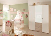 H Babyzimmer Wiki Sonoma Eiche weiß 4-tlg KS 3trgBett Schrank Wickelkommode