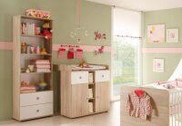 H Babyzimmer Wiki Sonoma Eiche weiß 4-tlg KS 3trgBett Schrank Wickelkommode