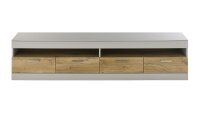 Lowboard SCARA kieselgrau matt Zinneiche 4 Schubkästen