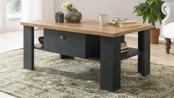 Couchtisch 61 CATANIA anthrazit Wotan Eiche Dekor Soft-Close
