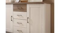 Kommode LUCA Sideboard in Pinie weiß und Trüffel