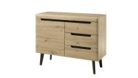Sideboard 52 TORGE Eiche Artisan schwarz Breite 107 cm