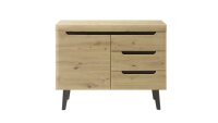 Sideboard 52 TORGE Eiche Artisan schwarz Breite 107 cm