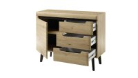 Sideboard 52 TORGE Eiche Artisan schwarz Breite 107 cm