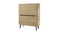 Highboard 56 TORGE Eiche Artisan schwarz 107x134 cm