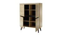 Highboard 56 TORGE Eiche Artisan schwarz 107x134 cm