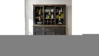 Buffet JASMIN Vitrine in graphit und Artisan Eiche mit...