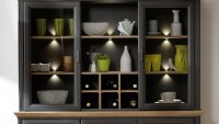 Buffet JASMIN Vitrine in graphit und Artisan Eiche mit...