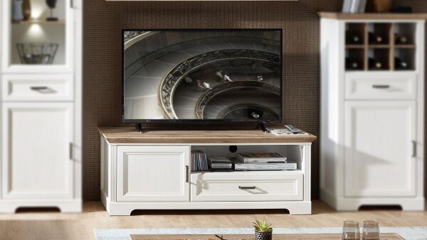 TV-Board JASMIN Lowboard Unterschrank Pinie hell Artisan Eiche 143x54 cm