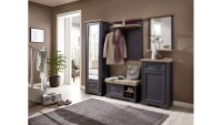 Garderobenschrank JASMIN Flurmöbel graphit und Artisan Eiche 65x204 cm