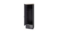 Garderobenschrank JASMIN Flurmöbel graphit und Artisan Eiche 65x204 cm
