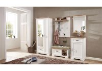 Bank JASMIN Schuhschrank mit Kissen Pinie hell und Artisan Eiche 93x49