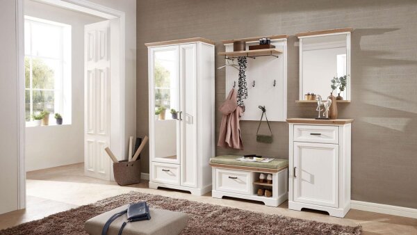Garderobenset 3 JASMIN Garderobe in Pinie hell und Artisan Eiche 281x204