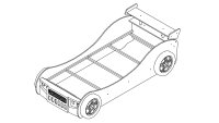Autobett ENERGY MDF Kinderbett Bett blau lackiert inkl. Beleuchtung