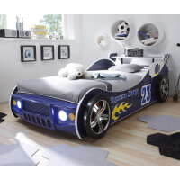 Autobett ENERGY MDF Kinderbett Bett blau lackiert inkl. Beleuchtung