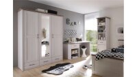 Jugendzimmer LUCA Komplettset 2 Pinie weiß und Trüffel 7-teilig