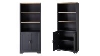 Arbeitszimmer-Set JASMIN 5-teilig in graphit grau Artisan Eiche