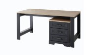 Arbeitszimmer-Set JASMIN 5-teilig in graphit grau Artisan Eiche