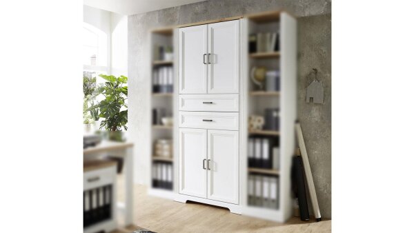 Aktenschrank 02 Büroschrank JASMIN Pinie weiß Dekor 86x38