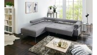 Ecksofa DREAM L Stoff grau motorische Sitztiefenverstellung