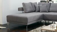 Ecksofa DREAM L Stoff grau motorische Sitztiefenverstellung