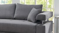 Ecksofa DREAM L Stoff grau motorische Sitztiefenverstellung