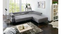 Ecksofa DREAM R Stoff grau motorische Sitztiefenverstellung