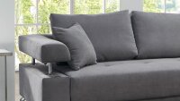 Ecksofa DREAM R Stoff grau motorische Sitztiefenverstellung