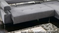 Ecksofa DREAM R Stoff grau motorische Sitztiefenverstellung