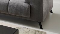 Ecksofa L SPEED Stoff stone mit Sitztiefenverstellung