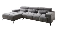 Ecksofa L SPEED Stoff stone mit Sitztiefenverstellung