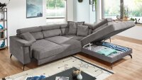 Ecksofa SILVER OTR Stoff stone motorische Sitztiefenverstellung