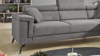 Ecksofa SILVER OTR Stoff stone motorische Sitztiefenverstellung