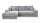 Ecksofa SOFT Wohnlandschaft Cord Stoff grau inkl. Kissen
