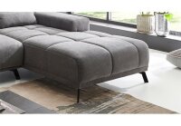 Ecksofa R SPEED Stoff stone mit Sitztiefenverstellung