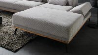 Ecksofa Rechts Arrow Cord grau mit elektr. Sitztiefenverstellung