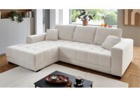 Ecksofa L MERLIN creme elektrische Sitztiefenverstellung