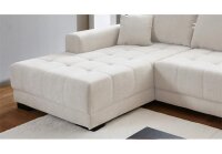 Ecksofa L MERLIN creme elektrische Sitztiefenverstellung