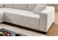 Ecksofa L MERLIN creme elektrische Sitztiefenverstellung