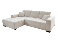 Ecksofa L MERLIN creme elektrische Sitztiefenverstellung