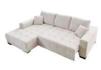 Ecksofa L MERLIN creme elektrische Sitztiefenverstellung