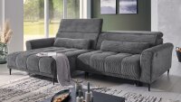 Ecksofa L LOGAN dunkelgrau XXL Sitztiefenverstellung