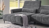 Ecksofa L LOGAN dunkelgrau XXL Sitztiefenverstellung