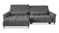 Ecksofa L LOGAN dunkelgrau XXL Sitztiefenverstellung