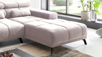 Ecksofa Rechts SPEED creme Kopf und Sitztiefenverstellung